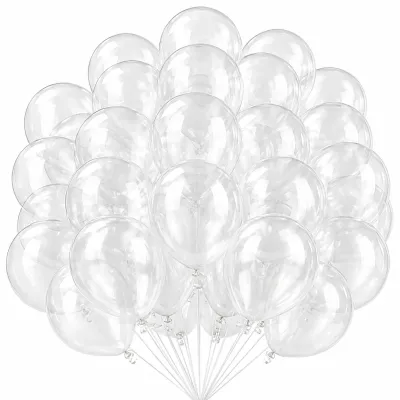 Image de Ballons en latex transparents - Décoration pour fêtes - 60 pièces - 30 cm (12 pouces)