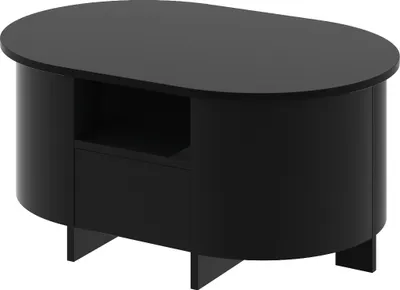Produktbild von Design Couchtisch HCL-111 Oval Schublade Hochglanz Wohnzimmer Tisch