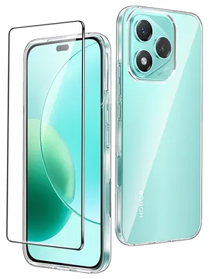Produktbild von Transparente Handyhülle für Honor 400 Lite 5G mit Displayschutz aus gehärtetem Glas, TPU, kratzfest, stoßfest