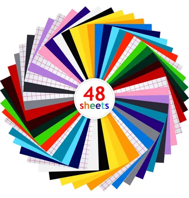 Plotterfolie-Set, 48 Blatt, 20 Farben, 30,5x25 cm, inkl. Transferfolie