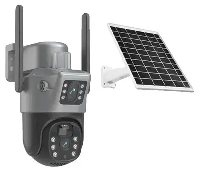 Immagine prodotto di Telecamera di sicurezza per esterni, risoluzione 4K, doppio obiettivo, Wi-Fi, senza scheda