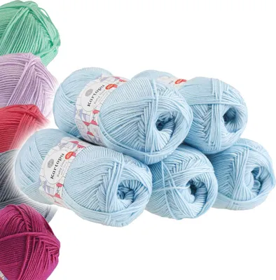 5x100g Strickgarn Kartopu BABY ONE pastellblau