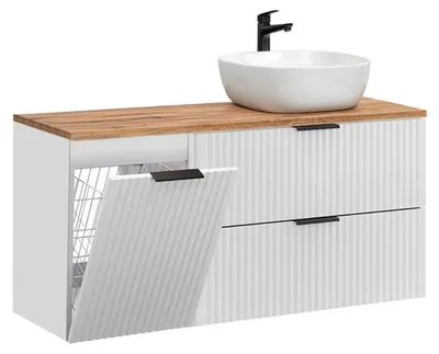 Produktbild von Waschtisch 120.8cm Adriel mit 2 Schubladen, Weiß