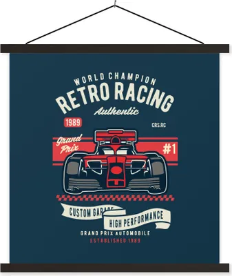 Produktbild von MuchoWow® Textilposter Auto - Rennstrecke - Oldtimer 40x40 cm mit schwarzem Rahmen - Fotos