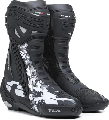 Produktbild von TCX RT-Race Motorradstiefel, schwarz/grau/weiß, 48