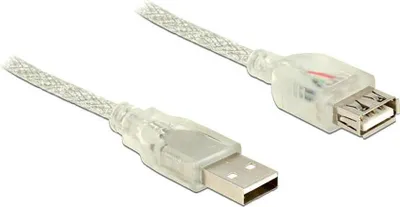Productafbeelding van Delock 83881 USB Verl. Delock A -> A St/Bu 1.00m transparent