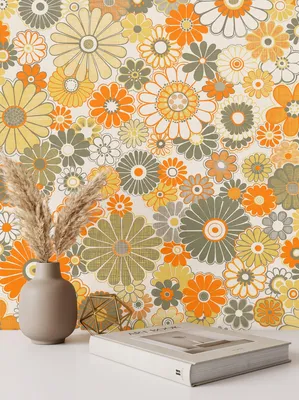 Newroom Vliestapete Garvine Orange Blumen, Musteransicht