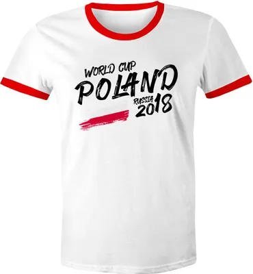Produktbild von Herren WM-Shirt Polen Poland Polska Fan-Shirt WM Fußball Weltmeisterschaft 2018 World Cup Moonworks® weiß-rot L