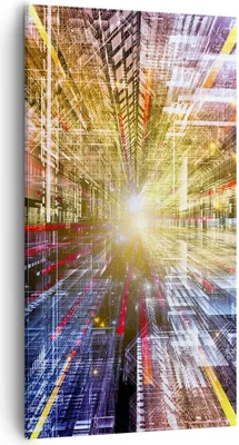 Produktbild von Bild auf Leinwand - Leinwandbild - Grafik Computer Raum Geometrie - 55x100cm - Wand Bild - Wanddeko - Leinwanddruck - Bilder - Kunstdruck - Wanddekoration - Leinwand bilder - Wandkunst - PA55x100-2350