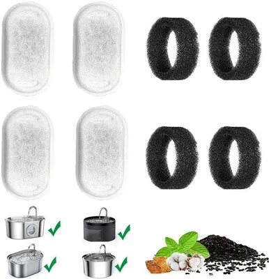 Produktbild von Kattendrinkfontein-Filterset, RVS Schuimfilter + Aktivkohlefilter, 8er-Pack