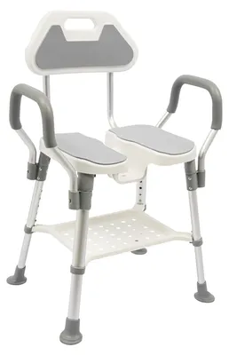Produktbild von Verstellbarer Duschhocker mit Armlehnen und Rückenlehne