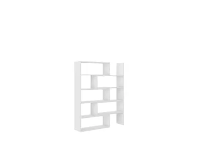 Produktbild von Bücherregal KALEN I Weiß – Standregal mit verstellbarer Breite 72,5–125 cm – Modernes Regal für Wohnzimmer, Büro und Kinderzimmer