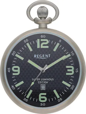 Produktbild von Regent Taschenuhr P-619 Edelstahl mit Datumsanzeige
