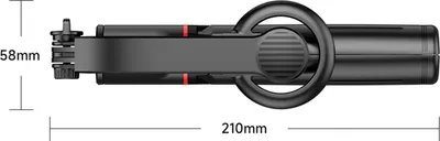 Produktbild von 41,1-Zoll-Magnet-Selfie-Stick-Desktop-Stativ mit Teleskopstange, um 240 ° drehbarer Telefonhalter, Kaltschuhhalterung, Magnetring und Fernbedienung, kompatibel mit 15/14/13/12 Android Smar