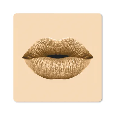 Produktbild von MuchoWow® Mauspad Mousepad Lippen - Pastell - Braun 20x20 cm - Mousepads - Maus Mat - Pad - Mausunterlage - Desk Mat - Bureauartikeln