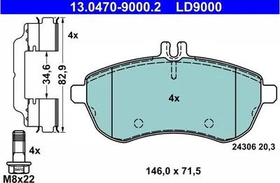 Image de Jeu de plaquettes de frein, frein à disque