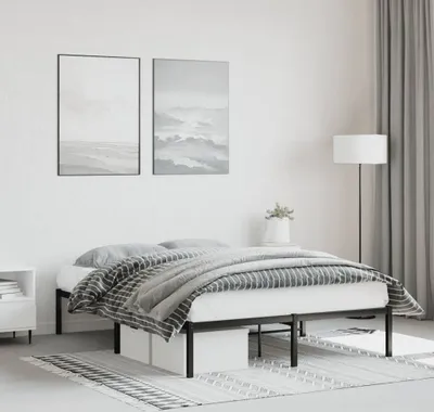 Produktbild von Maison Exclusive - Bettgestell Metall Schwarz 140x190 cm