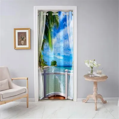 Obrázok produktu pre Záclona na dvere, nepriehľadná, s okami, 150x180 cm, biela