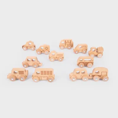 Obrázek produktu pro Tickit Natural Wooden Vehicles Set, Sada vozidla a trati, 1 rok/roky, Dřevo, Dřevo