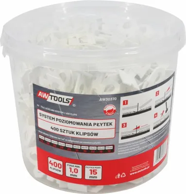 Immagine prodotto di Sistema di livellamento per piastrelle Awtools standard 1,0mm - 7mm-15mm - clip 400pz.
