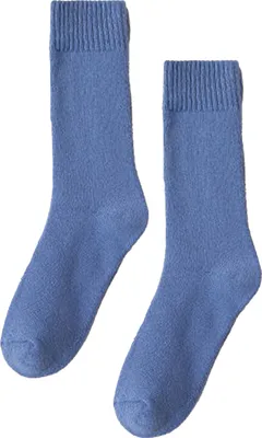 Produktbild von 1 Paar Uni-Socken, gestrickt, mittelhoch, dick, Plüsch, weich, warm, schweißabsorbierend, geruchsneutral, rutschfest, elastisch, lässig, Bodensocken