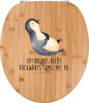 Produktbild von Mr. & Mrs. Panda WC Brille Pinguin Lachen - Transparent - Geschenk, Funny, Freude, WC-Sitz, Klobrille, Deckel, Klodeckel, Optimismus, Haha, Lol, Toilettendeckel