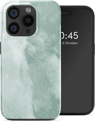 Productafbeelding van Selencia Vivid Backcover met MagSafe voor de Apple iPhone 15 Pro - Marble Grayed Jade