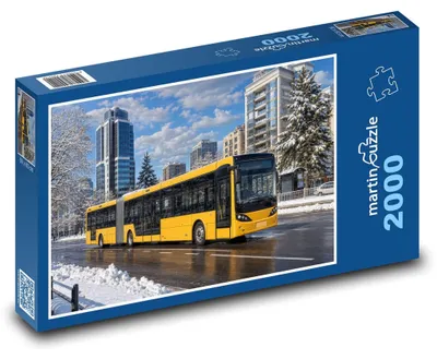 Produktbild von Puzzle 2000 Gelenkbus in der Stadt - martinpuzzle