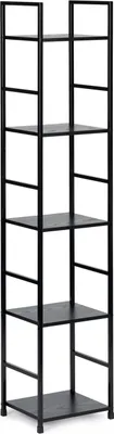 Produktbild von ModernHome CWJ3024144L Holzregal mit Metallrahmen und 5 Einlegeböden, schwarz
