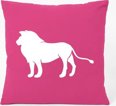 Produktbild von Huuraa Kissen Löwe Silhouette 40x40cm mit Füllung Fuchsia Baumwolle Dekokissen Geschenkidee