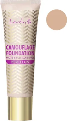A tube of foundation with a color swatch next to it.
