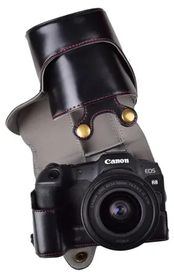 Productafbeelding van Solidchoice - PolyurethanLeren Camera Case voor Canon EOS R8 - Beschermende Grip Case - Zwart