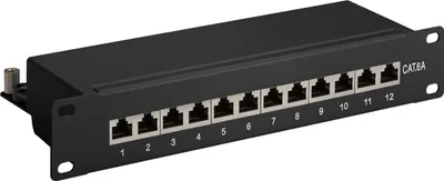 Obrázek produktu pro Goobay 93796, Cat6a, S/UTP (STP), 22/26, Černá, 1U, 258 mm