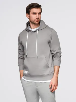 Produktbild von Ombre Clothing Herren-Kapuzenpullover mit Kapuze Carive hellgrau S