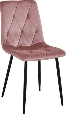 Immagine prodotto di Sedia Libra in velluto, rosa, con gambe nere, 1 pezzo