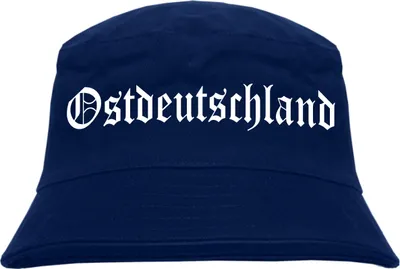 Produktbild von Ostdeutschland Fischerhut - Altdeutsch - bedruckt - Bucket Hat Anglerhut Hut L/XL Dunkelblau