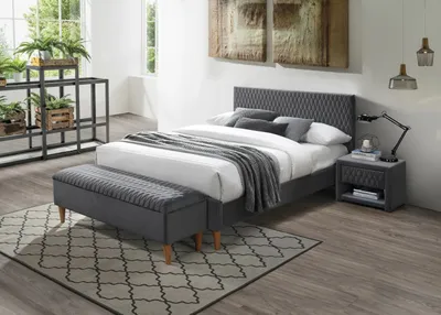 Zdjęcie produktu dla Łóżko AZURRO VELVET 140x200 szare