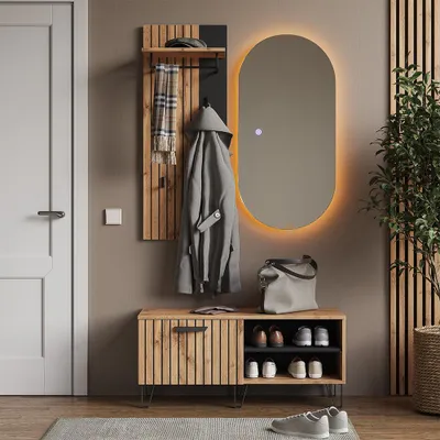 Image de Vestiaire Vicco Amber Chêne Wotan 43x110cm 3 pièces, Model 57344