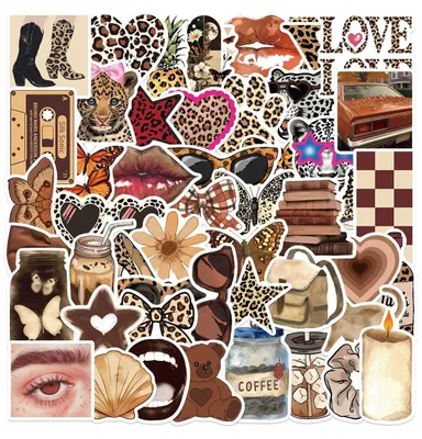 50 Leoparden-Aufkleber, Y2K-Sticker, wasserdicht, Vinyl