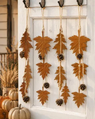 Herbstdeko Hänger Metallblätter 4er-Set 45 cm