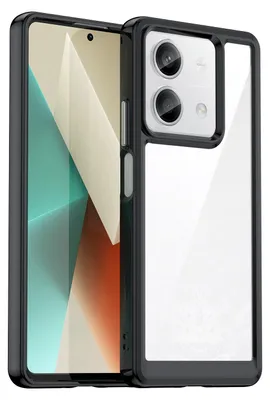 Image de Coque de protection hybride en TPU et acrylique pour Xiaomi Redmi Note 13, couleur noire