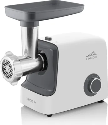 Produktbild von Fleischwolf AMBO III ETA507590000, 2200 W, 2 Geschwindigkeitstufen, REVERS Funktion, Edelstahl-Schleifmesser, Mahlplatten  und Mahlkammer
