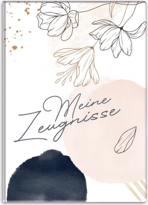 Produktbild von itenga Zeugnismappe Motiv Blumenmuster Peach - DIN A4 wattierter Einband