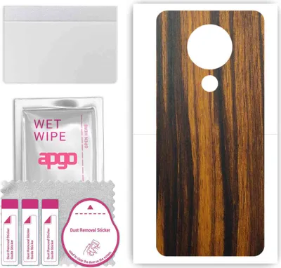 Produktbild von apgo Rückseite Schutzfolie, Skin, kompatibel mit Nokia 5.3, Hinten Displayschutzfolie aus Vinylfolie, kratzfest, einfache Montage - Tigerwood