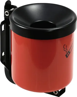 Produktbild von Sicherheits-Wandascher RONDO, Stahlblech, Rot, Ø 90 mm Höhe 100 mm