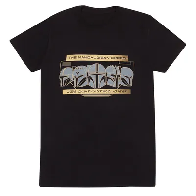 Immagine prodotto di Kurzarm-T-Shirt La fila di elmi Mandalorian Schwarz Unisex - XXL