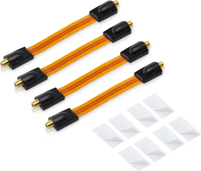 Produktbild von 4x conecto Premium Fensterdurchführung für SAT Kabel koaxial inkl. Klebepads (F-Kupplung auf F-Kupplung, vergoldet) 20 cm