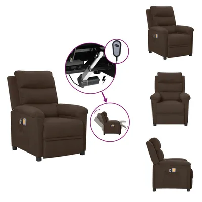 Obrázek produktu pro masážní křeslo vidaXL Electric Dark Brown Fabric - Masážní křeslo