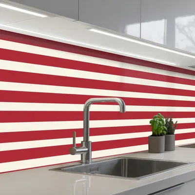 Productafbeelding van Zelfklevende Keukenachterwand 60x250 cm met Rood Strepenpatroon
