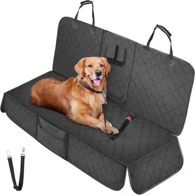 Immagine prodotto di Tappetino per auto per cani - antiscivolo, resistente, impermeabile e lavabile - per auto, furgoni e SUV (nero)